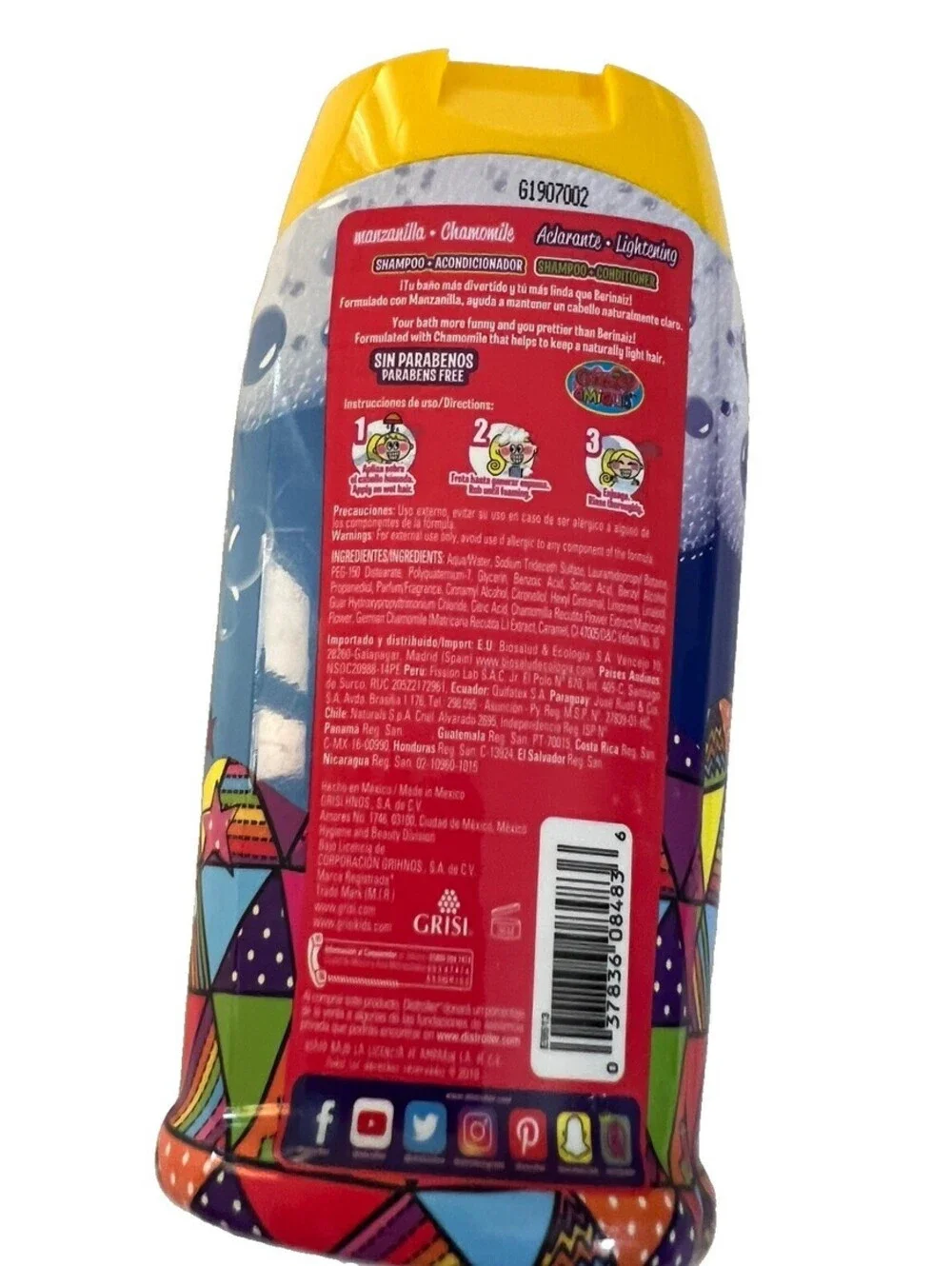 Grisi Kids Chamomile 2-in-1 Shampoo Detangler Spray 3-Pc Lot New